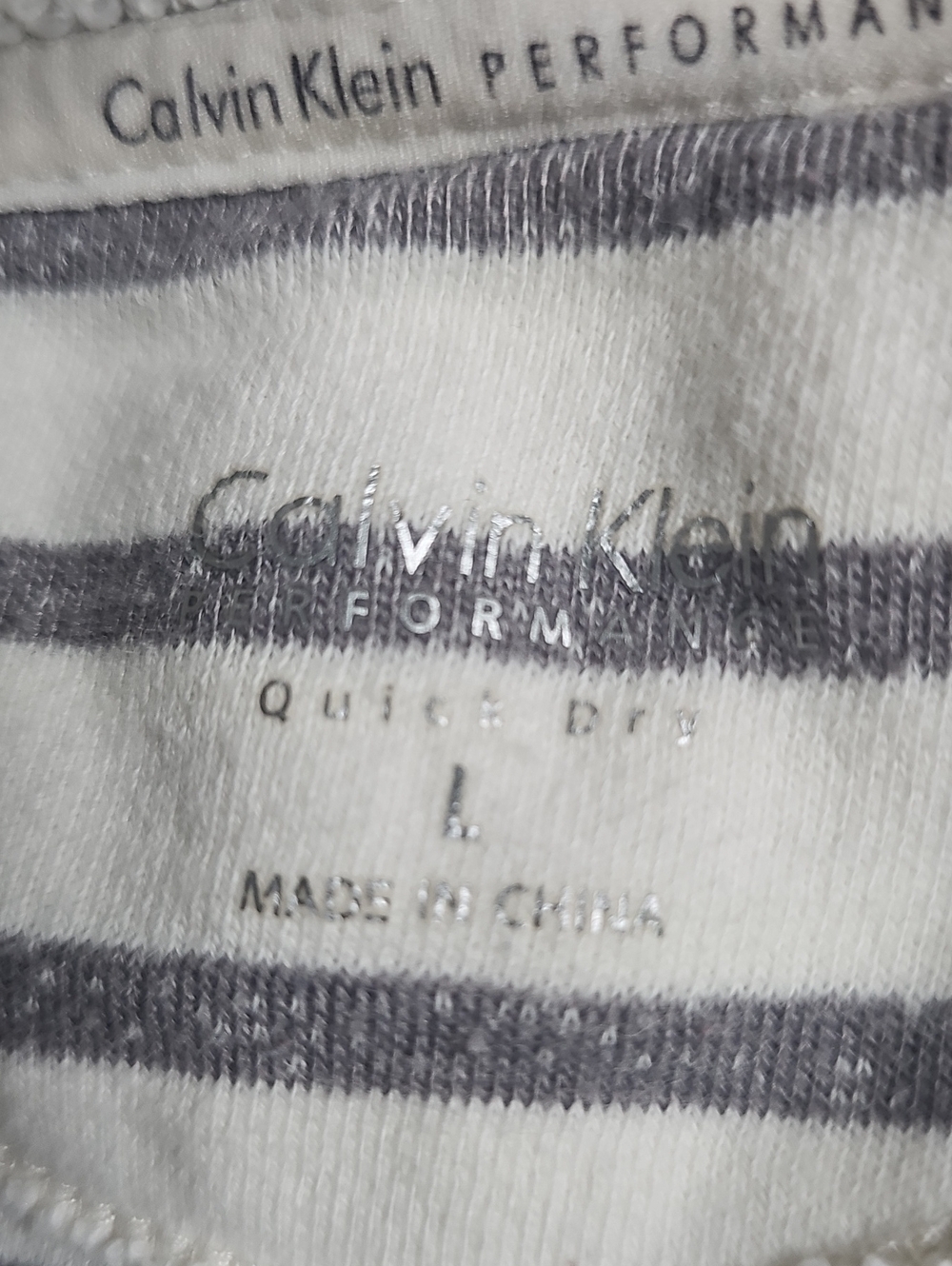Calvin Klein White with Gray Striped Cowl-Neck Pullover - Picture 6 of 7
